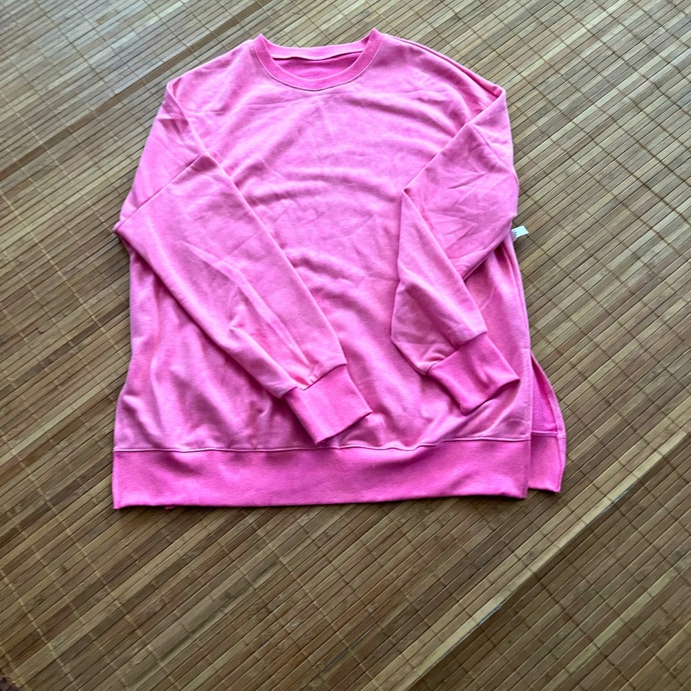 Large Pink Stone Washed Look SweatShirt
